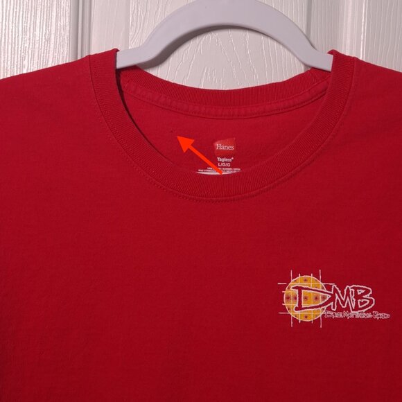 Dave Matthews Band: Cross Hatch Circle USED Shirt (L, Red, DMB, Rock, Jam) - Picture 9 of 10